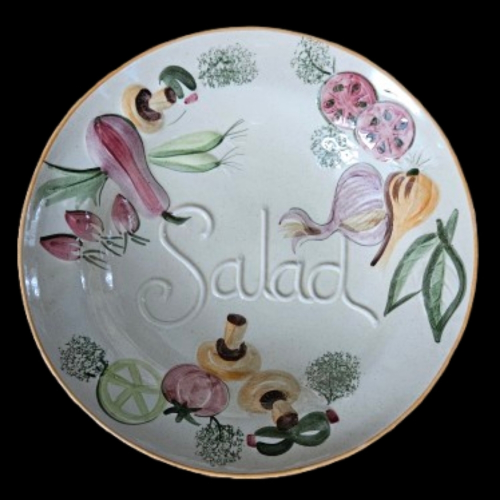 *Vintage 70s MCM Los Angeles Pottery/N.S. Gustin Co Large Salad/Pasta Bowl